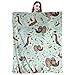 Cute Otter Soft Lightweight Throw Blanket Sea Otter Blanket Gifts for Baby Kids Girls Boys Teens Super Soft Warm Comfort Flannel Blankets for Bed Couch Chair Travel Camping 50