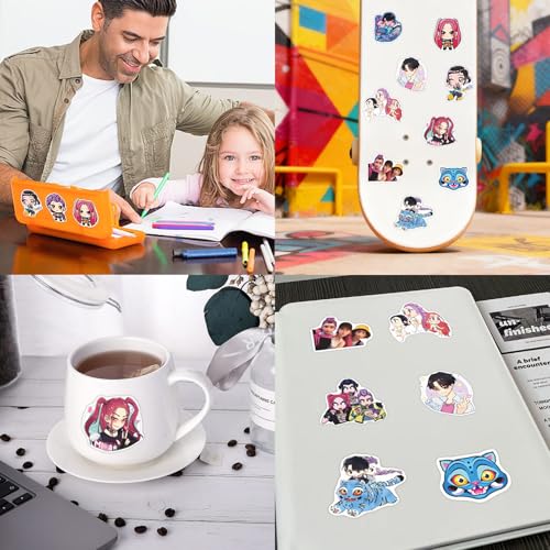 YOGARTH 90 Pièces Huntrs Autocollants Cartoon, Kawaii Anime Stickers en Vinyle pour Guitares Ordinateur Portable Skateboard Enfants et Adultes (B) – vue 7