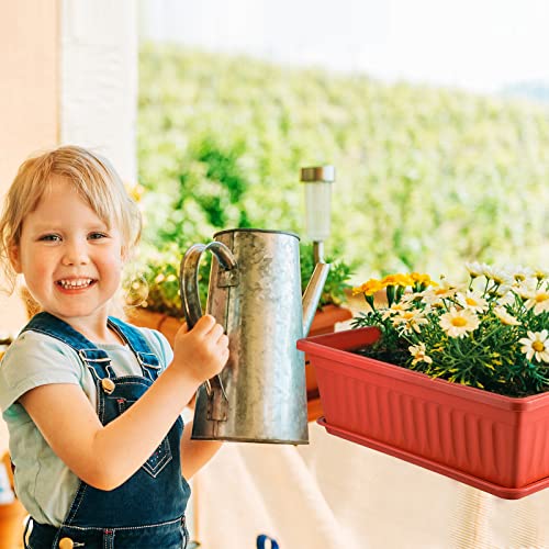 Romooa 10 Pack Window Planter Box, 17 Inch Rectangular Flower Planter Boxes With Tray For Indoor And Outdoor Flower Balcony Windowsill Patio Garden (Multicolor) #TOP6