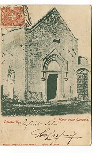 Primi '900 Taranto S.Maria della Giustizia destinazione Pisa FP B/N Cartolina Postale