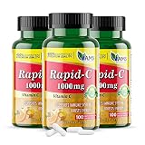 America Medic & Science Rapid-C 1000mg Vitamin C Supplement (3 Pack of 100 Tablets) Energy Booster,