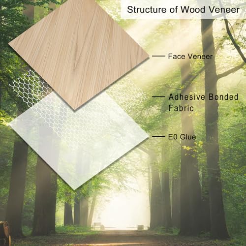 Image of GSCIT Club 13 PCS Maple Wood Veneer, 12 inch x 12 inch Wood Edge Banding Pre-glued Flexible, Veneer Tape Banding for Cabinet Repair Furniture Restoration
