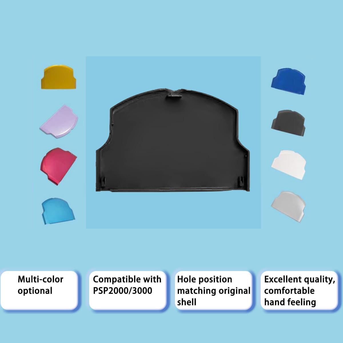 OSTENT Battery Protector Cover Door Repair Parts Replacement for Sony PSP 2000/3000 Color Black