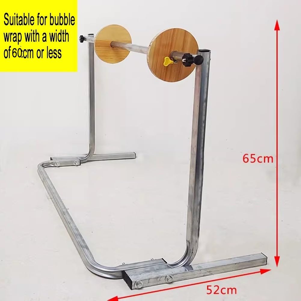 Dispenser per rotolo di pluriball con elementi di fissaggio per la protezione del pacchetto e lo spostamento