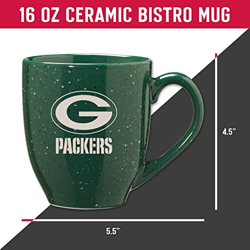 Image of Rico Industries NFL Football 16 oz Team Color Laser Engraved Speckled Ceramic Coffee Mug