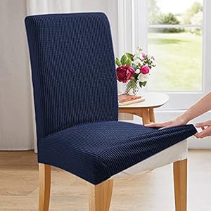 Aertiavty Chair Covers for Dining Room Set of 4 Kitchen Chair Covers, Dining Room Chair Covers Chair Slipcover Parsons Chair Covers, Navy Blue Aertiavty Chair Covers for Dining Room Set of 4 Kitchen Chair Covers Dining Room Chair Covers Chair Slipcover Parsons Chair Covers Navy Blue