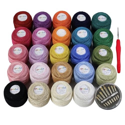 Fil à Crochet Taille 10 – Fil Dentelle pour Tricot Main 10 grammes X24– Laine pour Crochet Fil dentelle pour crochet Coton à crocheter