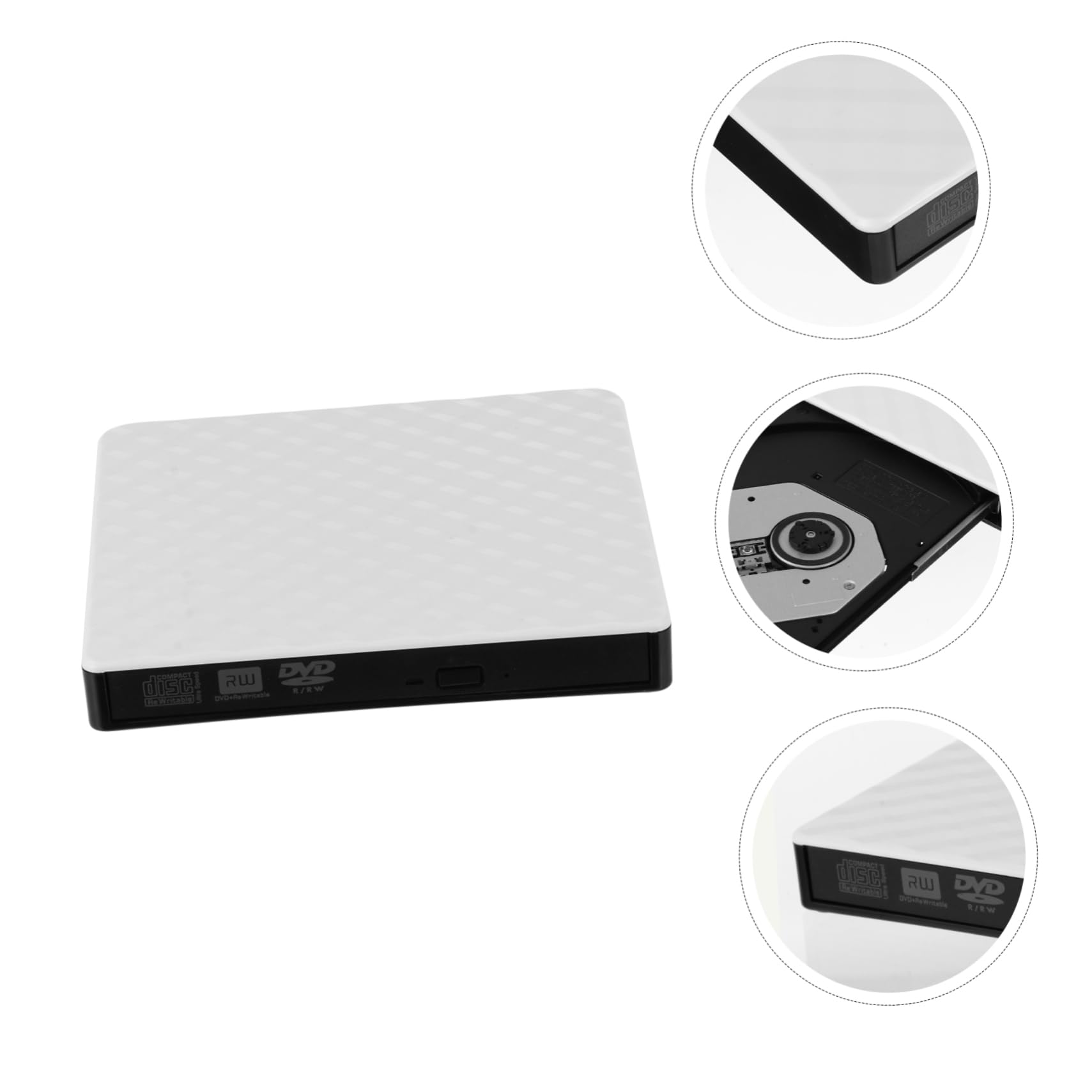 PartyKindom Masterizzatore Dvd Esterno USB 3.0 Bianco Abs Ultra Sottile | Lettore CD e Dvd per Laptop e Desktop, 8x Dvd-rom 24x Cd-rom, Basso Rumore