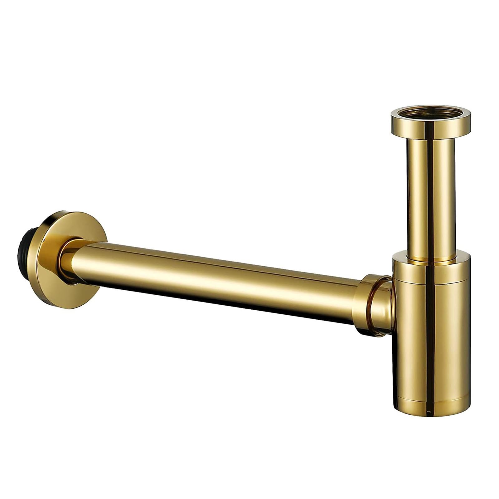 Syphon Waschbecken mit Reinigungsöffnung,Waschbecken Ablaufgarnitur mit Verlängerung,Höhenverstellbares,Geruchsverschluss Golden Waschtisch Siphon für Badezimmer Küchenspüle