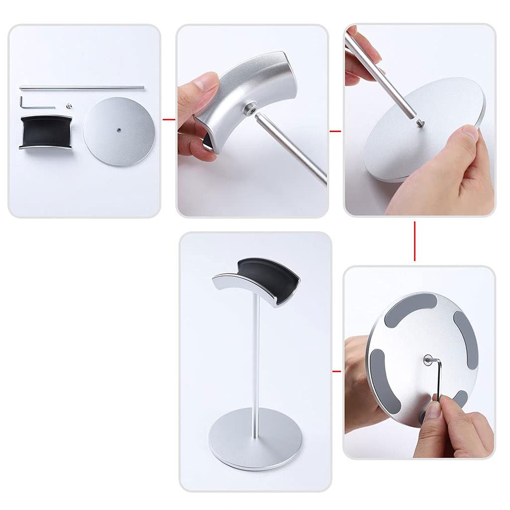 Supporto per Cuffie, Gancio per Auricolari, appendi Cuffie in Lega, Accessori Verticali per Tavolo da Gioco, Nero/Argento/Rosso