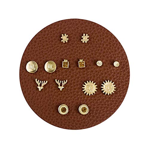 7 Pairs Stud Earrings Crystal Pearl Earring Set Ear Stud Jewelry for Girls Women Men, Silver and Gold