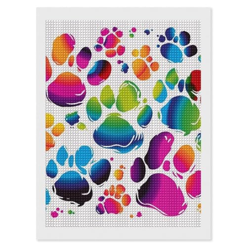 Peinture diamant pattes de chien 5D carrée pour adulte débutant