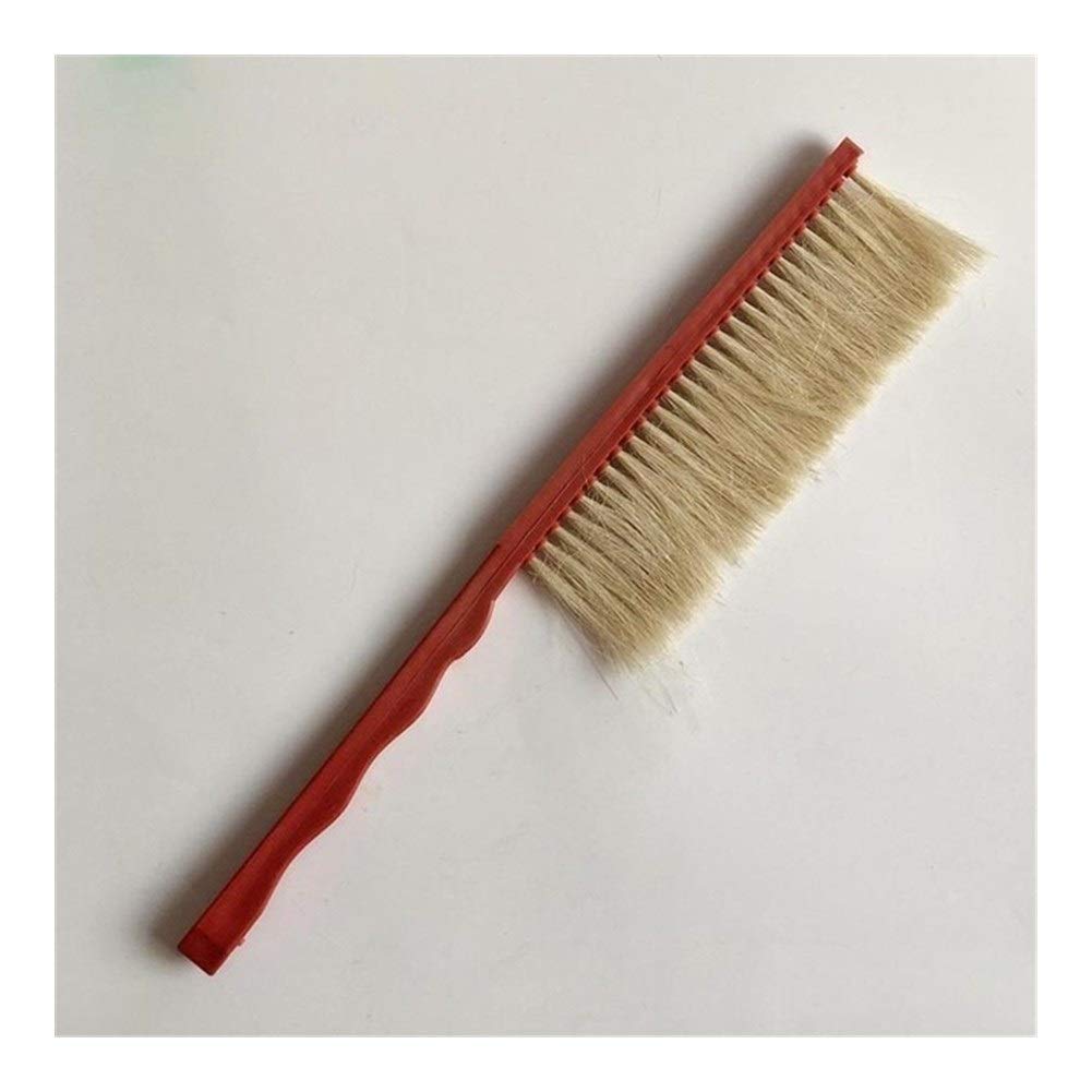 STUFYHoney Extraction Equipment Beekeeping Tools Red Plastic Sweep Bee Quality Plastic Brush Horse-Hair Bee Flicking Horsetail Bee Single Row Bee Brush Used in Honey Manufacturing