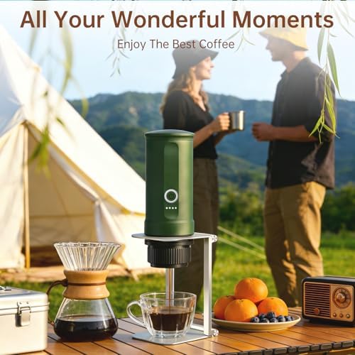 AuSonic Foldable Pour Over Coffee Maker Stand, Aluminum Portable Electric Espresso Machine Stand Compatible with Outin, Portable Coffee Makers, General Funnels Sliver — view 6