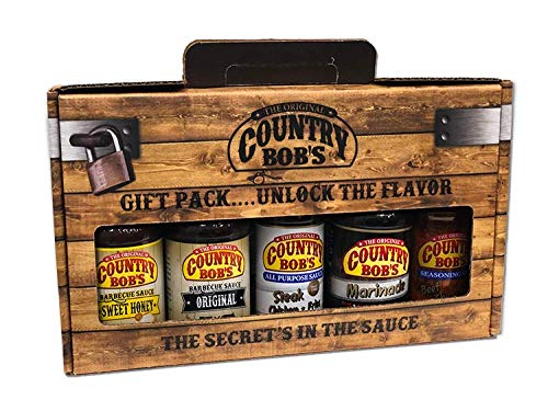 Country Bob's Seasoning & Rub Variety Pack - Includes All Purpose, Original BBQ and Sweet Honey BBQ Sauce, Seasoning Salt and Marinade