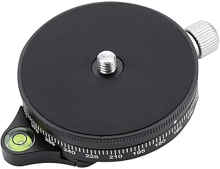 Clamp Adapter MountCamera Panoramic Panning Basefor Quick Release QR Plate Camera Tripod Ball head360° Disc Tripod Quick Release Plate Panorama Base Head Clampfor DSLR