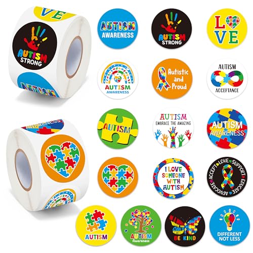 Save $1 on 1000 Autism Awareness Stickers - 2 Rolls