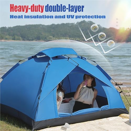 Carpa Pop-Up Doble Capa Azul para 2-4 Personas miniatura 2