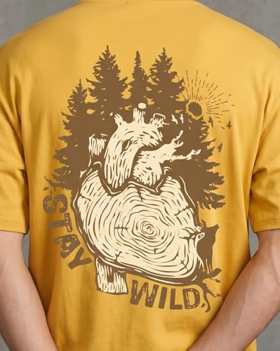 Image of Nobero Men's Oversized Graphic T-Shirt for Men | Soft Cotton | Drop Shoulder Relaxed Fit | Printed Casual Tshirt for Men