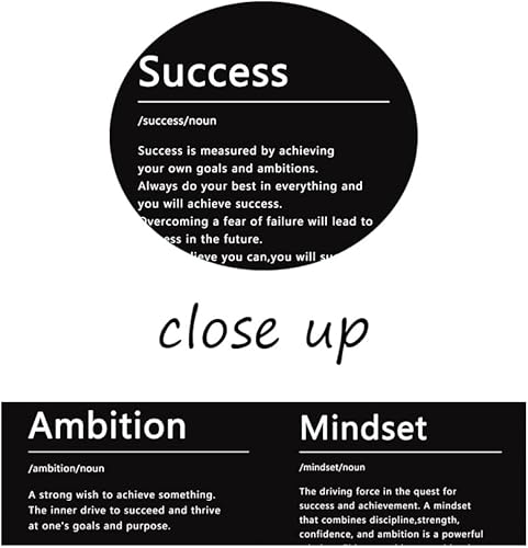 Miniatura 4 de Póster Inspiracional Éxito Mentalidad Ambición Sustantivo Arte Motivacional en Lienzo Pinturas 3 Piezas Imagen Obra de Arte Impresiones Sala de