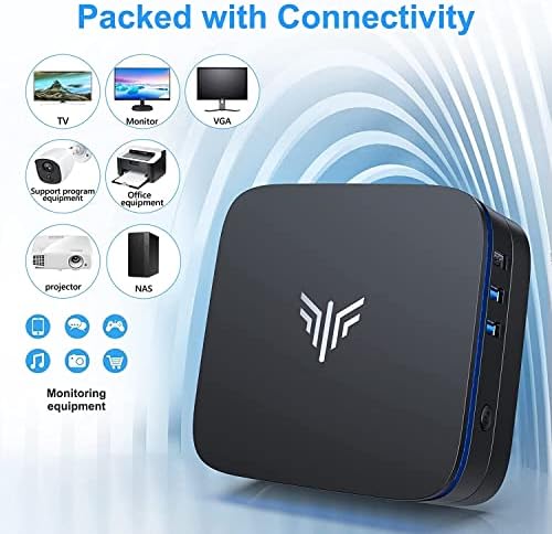 NiPoGi Mini PC Windows 10 Pro, 8GB DDR4 256GB M.2 SSD Mini Desktop PC Intel Celeron J3455,Mini Computer Support 2.5-Inch SATA SSD/HDD,Dual Displays, 2,4/5G WiFi,Small PC for Business/Home Office/HTPC
