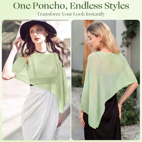 Image of Women Sheer Poncho Shrug Summer Sheer Blouse Top Lightweight Poncho Bolero for Evening Dress