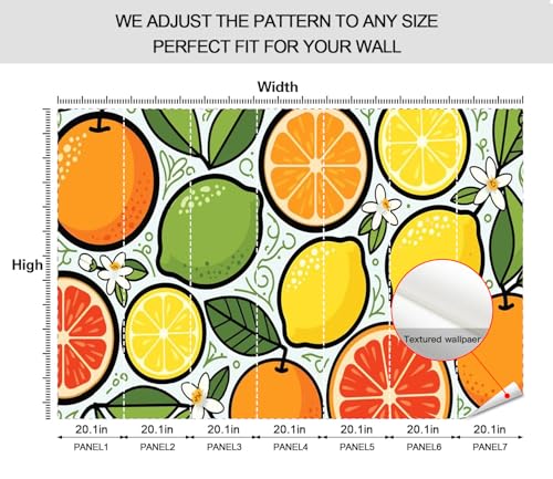Papier peint citrons oranges pour cuisine et salon moderne 200x140 cm - 7