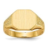 Diamond2Deal Anillo de oro amarillo de 14 quilates para hombre
