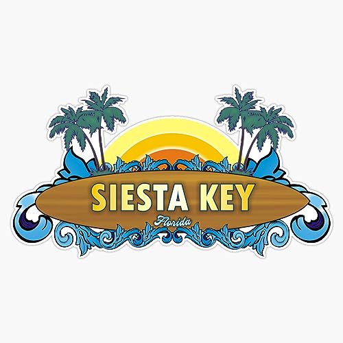 Siesta Key Beach Fl Vinyl Sticker Waterproof Decal Laptop Wall Window Bumper Sticker 5'