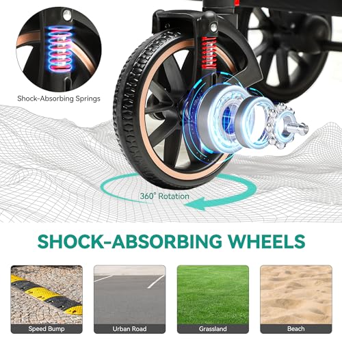 YITAHOME Hundewagen 3 in 1 Hundebuggy Bis 22kg, Klappbar, Hundewagen für Kleine Hunde, Hundebuggy Kleine Hunde, Hunde Buggy, katzenwagen, Faltbar Hund Kinderwagen, Tragbarer Kinderwagen (Grau)