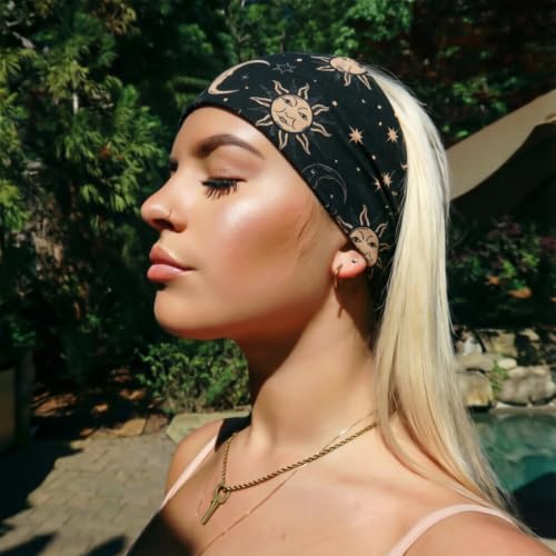 Image of DRESHOW 4 Pack Turban Headbands for Women Wide Vintage Head Wraps Knotted Cute Hair Band Accessories