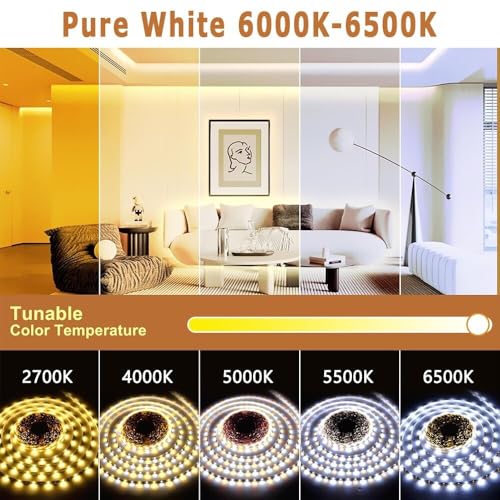 Tira de luz LED blanca pura 6500K 1 m con interruptor miniatura 2