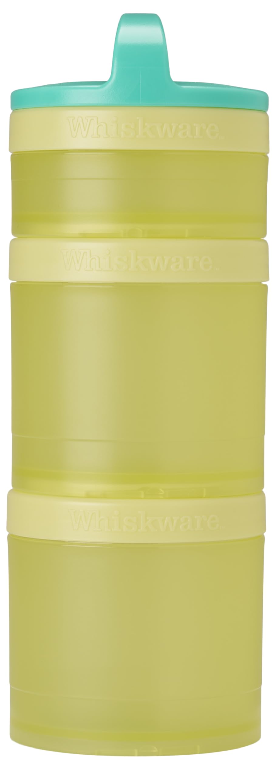 Whiskware Stackable Snack Containers for Kids and Toddlers, 3 Stackable Snack Cups for School and Travel, Teal/Yellow-image-24
