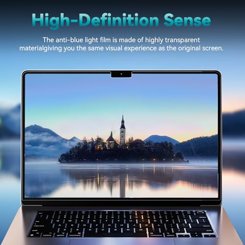 Image of Mamol 2 Pack Anti Blue Light Screen Protector for MacBook Air 15 Inch (2023-2026, M2 M3 M4 M5), Eye Protection, Anti Glare