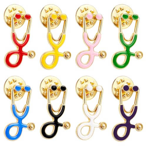 Stethoscope Brooch Pins Colorful Stethescope Lapel Pin Nurse Doctor Enamel Pins for Medical Doctor Nurse Week Gift Accessories