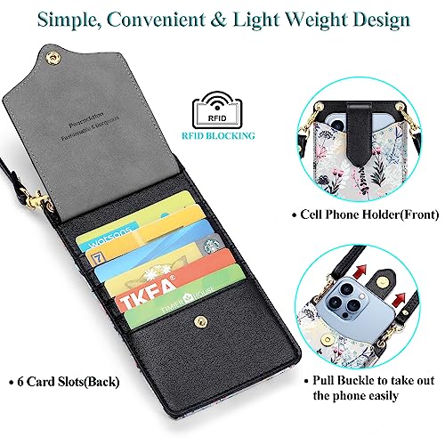 Image of Peacocktion Small Crossbody Cell Phone Purse for Women, Lightweight Mini Small Crossbody Bags for Women with Card Slots