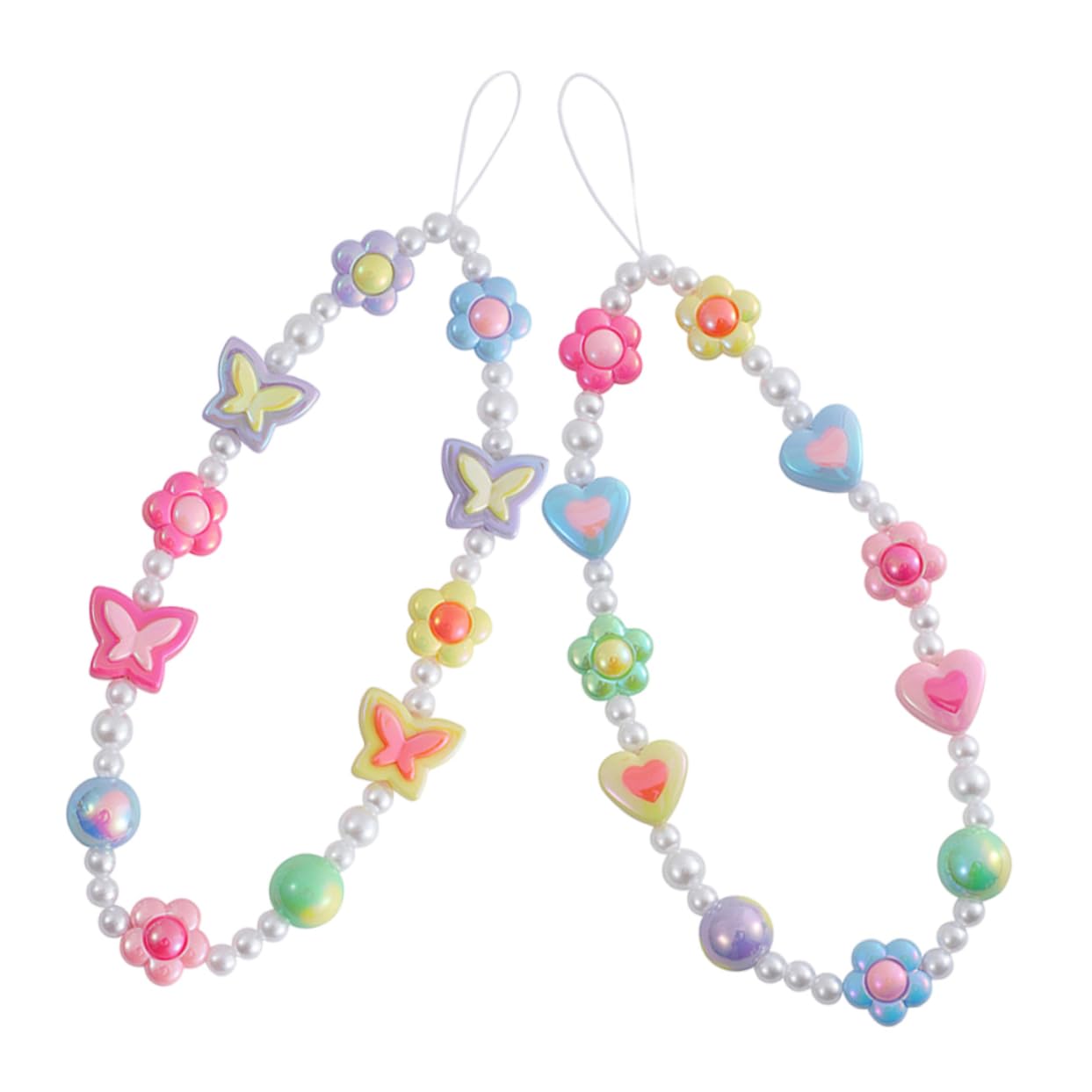 Gadpiparty Accesorios De Teléfono Cordón De Teléfono Con Cuentas Colgante Para Móvil Con Forma De Flor Cadena De Teléfono De Flor De Corazón El Plastico