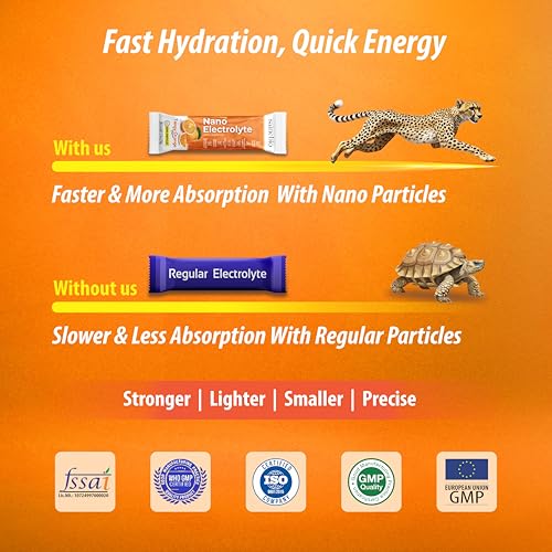 Image of Sainebio Nano Electrolyte Powder - 18 Tangy Orange Flavor Sachets | Hydration & Recovery Drink with Potassium, Vitamin C & B-Complex | Supports Energy, Electrolyte Balance & Immunity