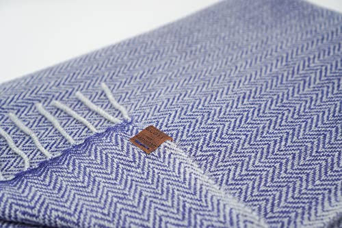 Borges & Scott Signature 100% Cashmere - Blanket Throw - Ocean HB, Blue, Single 160x140cm - Image 4