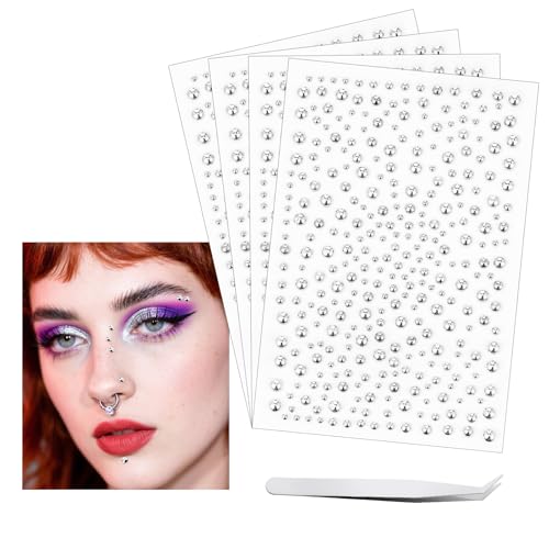 Ya en mundofriki.es: Ptwola 1280 piezas de gemas para la cara y labios, piercings falsos, nariz, cejas, labret no perforación, calcomanía plateada para el ombligo, accesorios de joyería de maquillaje punk Y2K para mujeres