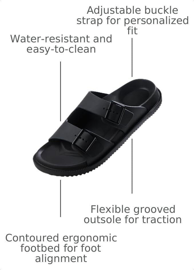 BEMGNAR Men's Comfort Slides with Arch Support - Adjustable Buckle Straps & Lightweight EVA Footbed - image 3