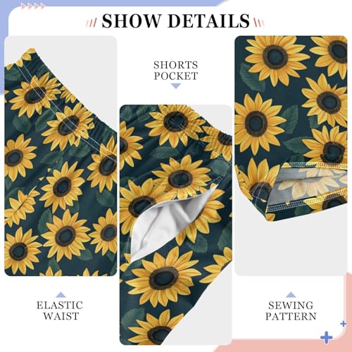 senya Pajama Pants Sleep Pants Yellow Sunflower Flower Pattern for Age 6-144