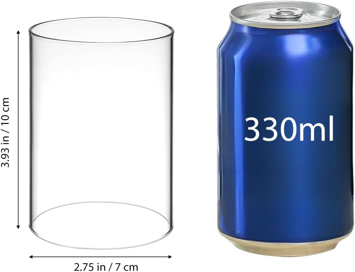 MAGICLULU 2Pcs Glass Candle Holder Tube Shade Cylindrical Open Both Ends Decorative Candle Cover for Dining Room Desktop Lighting