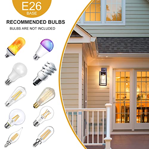 Cinoton Outdoor Indoor Wall Sconce, Outdoor Light Fixtures Wall Mount Anti-Rust Matte Orb, Ip65 Waterproof Outdoor Wall Lantern With Clear Glass Shade, E26 Socket Wall Lamp For Garage, Doorway 1Pack #TOP7