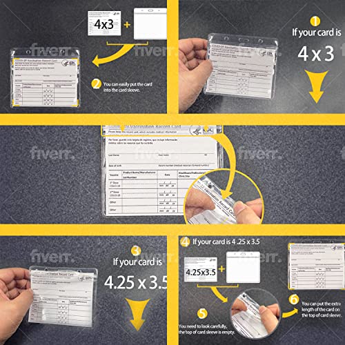 cdc 4x3 vaccination card holder 10pk waterproof scratch less and zip resealable id badge holder immunization covid card protector holde name tag id badge cover sleeve pouch immunization card