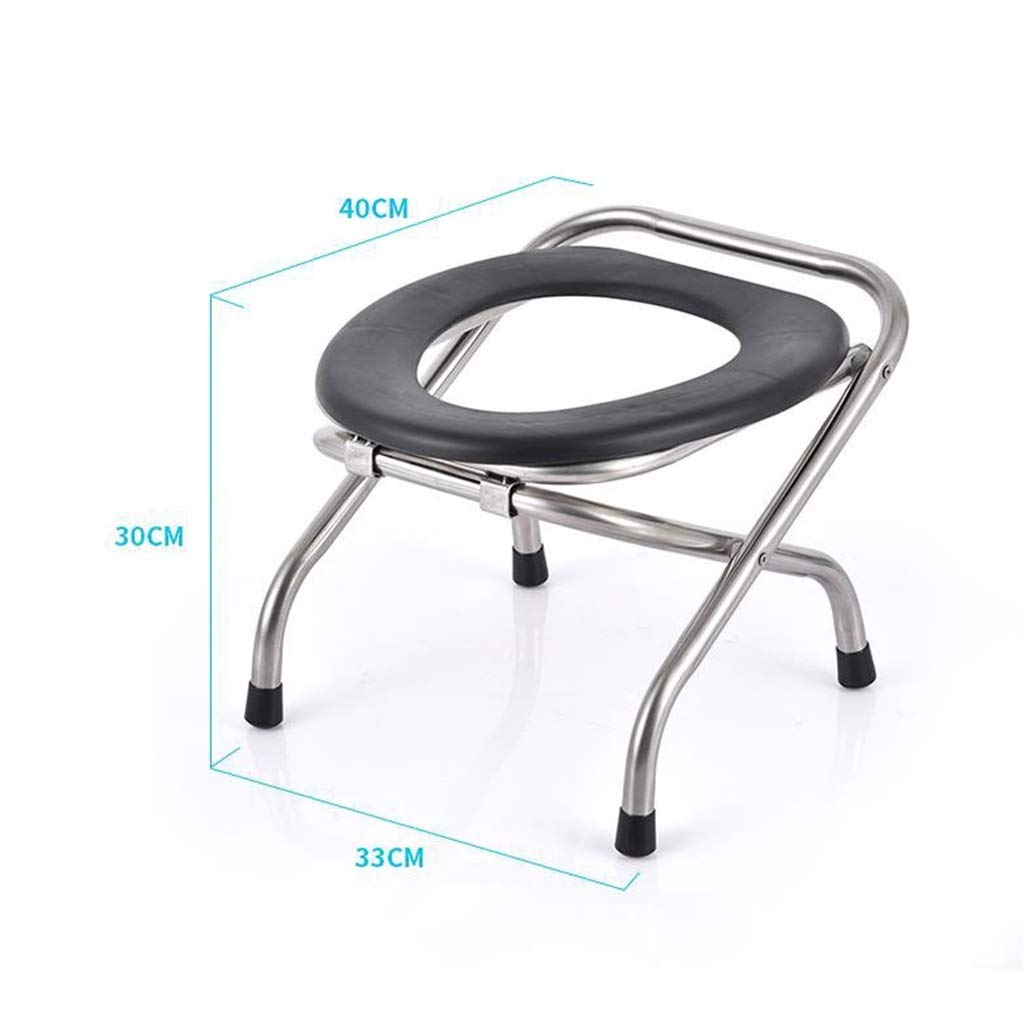 Toilleten Sitz, Ergonomie Bad Dusche Wasserdicht Faltbarer Stuhl Haushalt Mobiles WC Toilettenhocker (Farbe : Stool+Commode, Größe : Height 30cm)