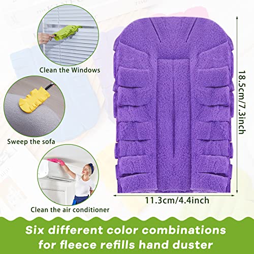 Image of Zubebe 40 Pcs Reusable Duster Refills Fleece,Dark Color | Soft Polyester Fiber Flat Duster Refill Multi Surface Washable Cleaning Pad Tools for Home, Blinds, Car, Pet, Furniture, Fans
