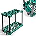 UPP mobiler Gerätehalter | Portabler Gerätehalter mit Rollen für bis zu 10 langstielige Gartengeräte wie Besen, Spaten & Rechen | Mobiles Ordnungsystem für Gartenzubehör, Werkzeug | Kunststoff | grün