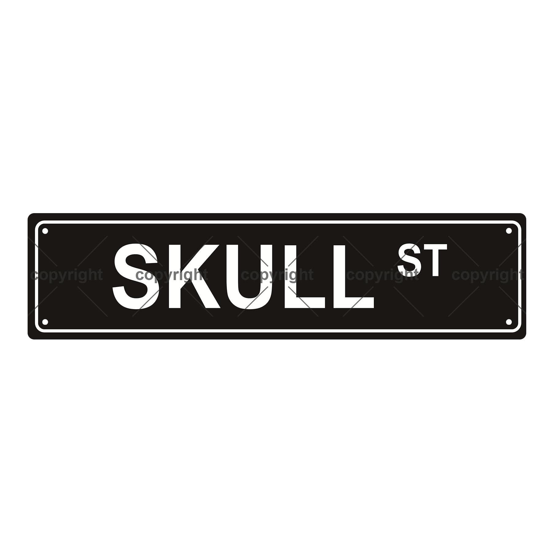 Skull ST Halloween Metal Tin Street Sign Bar Cafe Garage Cave Home Room Wall Bathroom Farmhouse Garden Porch Patio Decor,4x16 Inch