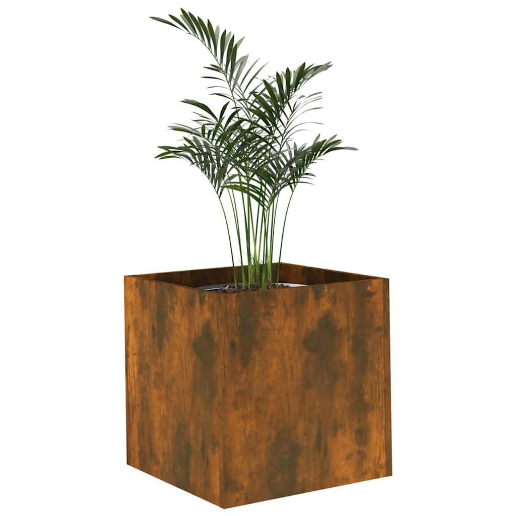 Homogen Macetero de roble ahumado, 40 x 40 x 40 cm, material de madera, para balcón, jardín, interior y exterior, resistente a la intemperie, con drenaje y uso de riego, de pie y colgante, versátil